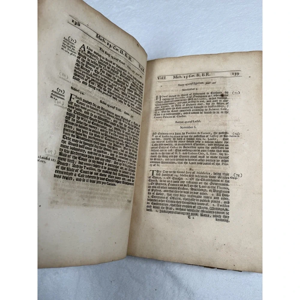 Rare 1685 Law Reports Joseph Keble 1st Ed Court Kings Bench King Charles II V1